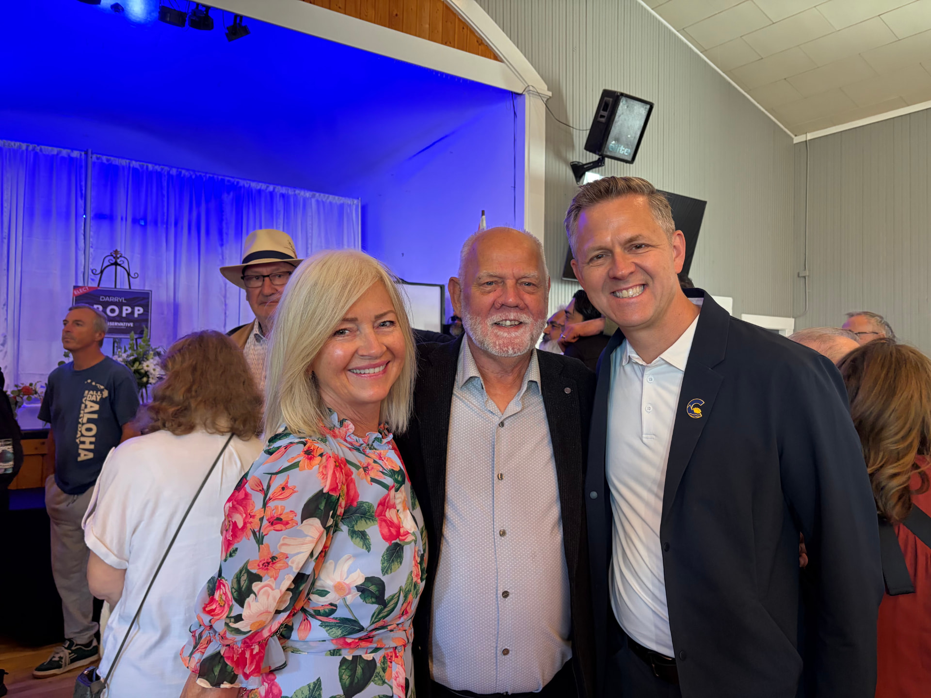 Earl Storey with fellow Conservative candidates and supporters at the BC Conservatives Candidate Kickoff at Matsqui Community Hall