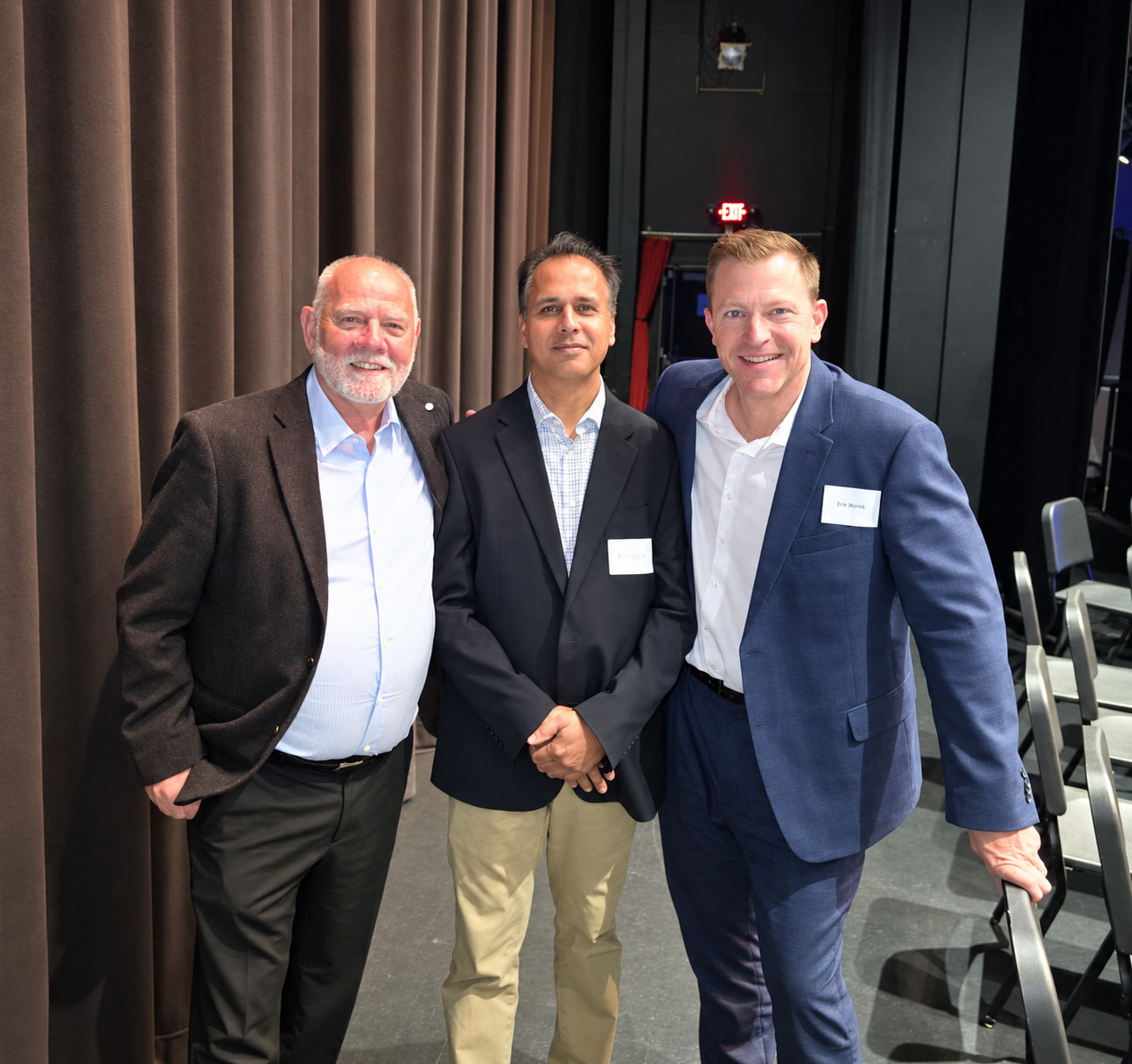 Earl Storey with Abbotsford Conservatives running mates Amritpal Singh Mund and Eric Nyvall at the All-Candidates meeting